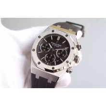 Knockoff Audemars-Piguet Royal Oak Chronograph Black Dial Rubber Strap WJ00230