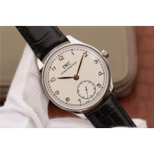 Knockoff IWC Portuguese IW5454 White Dial Leather Strap Hand IWC WJ01289