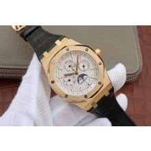 Replica Audemars-Piguet Royal Oak 41mm 26574 White Dial Leather Strap WJ00391