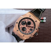 Replica Audemars-Piguet Royal Oak Offshore 26470OR Gold Theme Leather Strap WJ00107