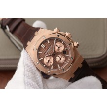 Replica Audemars-Piguet ROYAL OAK Royal Oak Chronograph 26331 Brown Dial Leather Strap WJ00399