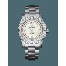 Replica Breitling Colt 36 Steel gem-set bezel Pearl Diamond WJ01089