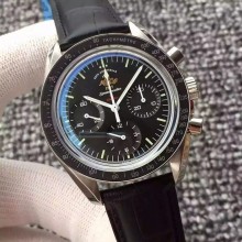 Replica Omega Speedmaster MoonWatch 1957 Black Dia Leathe Omega WJ00008