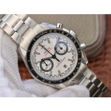 Replica Omega Speedmaster Moonwatch White Dial Black Hand Bracelet WJ00193