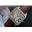 Copy Fashion Cartier Santos WH100651 Diamond White Dial Leather Strap WJ00448