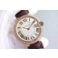 Knockoff Cartier Ballon Bleu 40mm Diamonds Bezel Whit Dial Leather Strap Cartier WJ00364