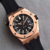 Best Audemars-Piguet Royal Oak Offshore Diver 15730 Black Dial Rubber Strap WJ00313