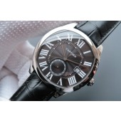 Cartier Drive de Cartier Black Textured Dial Black Leather Strap WJ00937