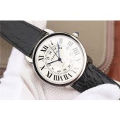 Cartier Ronde de Cartier 42mm White Dial Leather Strap WJ01117