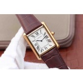 Copy Cartier Tank W1560017 White Dial Brown Leather Strap Cartier WJ01184