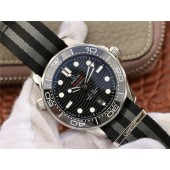 Copy Omega 2018 Seamaster Diver 300M Black Ceramic Dial Nato Strap WJ00447