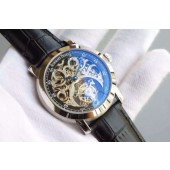 Designer Audemars-Piguet Jules Audemars Skeleton Tourbillon Black Dial Leather Strap WJ00499