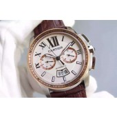 Fake Imitation Cartier Cartier Calibre de Cartier Chronograph White Dial WJ00106