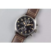 Fake IWC V6 Pilot Chrono IW387808 Black Dial WJ00325