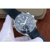 Fake Omega Planet Ocean Master Chronometer Blue LiquidMetal Blue Leather WJ00238