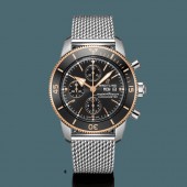 Imitation Breitling Superocean Heritage II Chronograph 44 Steel & red gold Black WJ00159