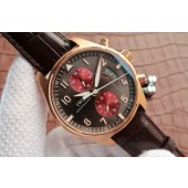 IWC Pilot Chrono 3878 Gray/Red Dial Leather Strap IWC WJ00732