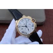 Knockoff Top Cartier Ballon Bleu De Cartier Chrono 47mm White Dial Leather Strap WJ00194