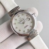 Omega De Ville Lady White Dial Leather Strap Omega WJ00699