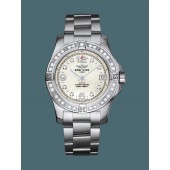 Replica Breitling Colt 36 Steel gem-set bezel Pearl Diamond WJ01089