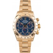 Rolex Gold Daytona 116528 Blue Arabic Dial JW2188