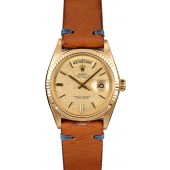 Rolex President Day-Date 1803 Champagne Linen Dial JW2323