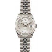 Top Mid-Size Rolex Datejust 178384 Diamond Dial & Bezel JW0386